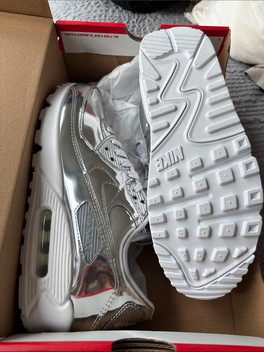 Nike Women's Silver Mirror Finish Air Max Sneakers